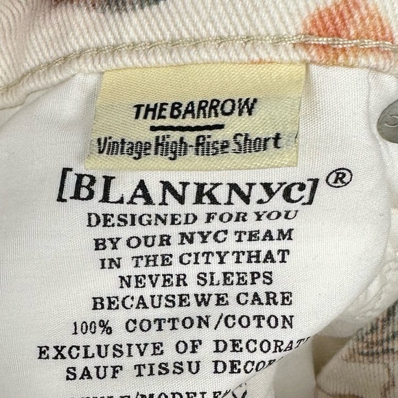 BLANKNYC Botanical Print The Barrow High Rise Cut Off Shorts Women’s Sz 24 - Picture 5 of 8